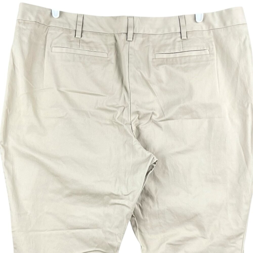 Lands' End Womens Beige Casual Twill Pants Sz 24W Stretch Straight Leg High Rise - Picture 4 of 11